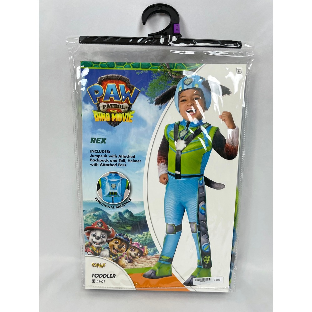 Spirit Halloween Paw Patrol Dino Movie Rex Toddler 5T-6T Costume Dinosaur